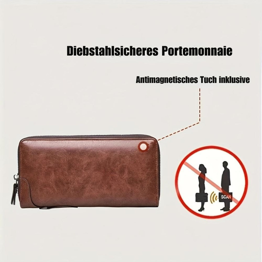 Annalori – RFID Leder Reißverschluss Clutch