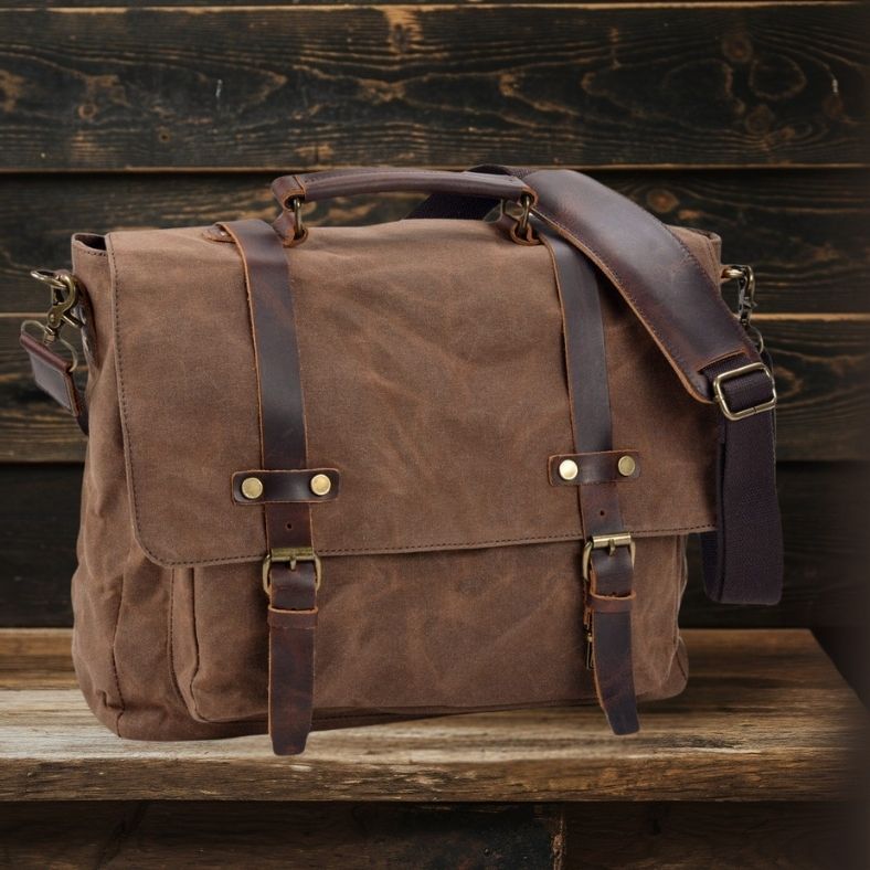 BRUGES | Messenger Bag aus Canvas und Leder