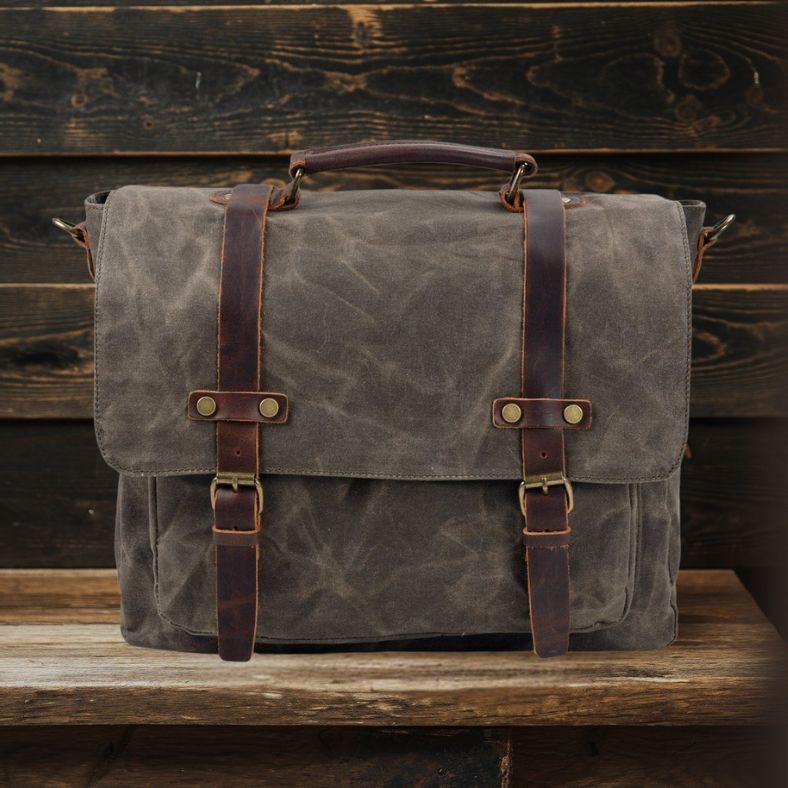 BRUGES | Messenger Bag aus Canvas und Leder