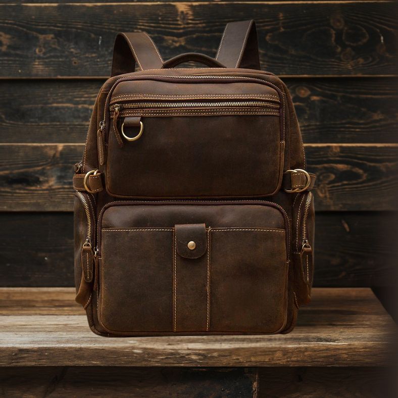 BASEL | Brauner Lederrucksack