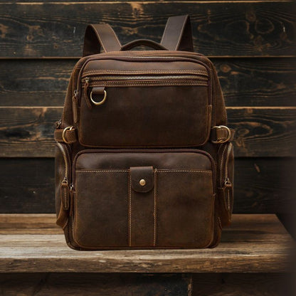 BASEL | Brauner Lederrucksack