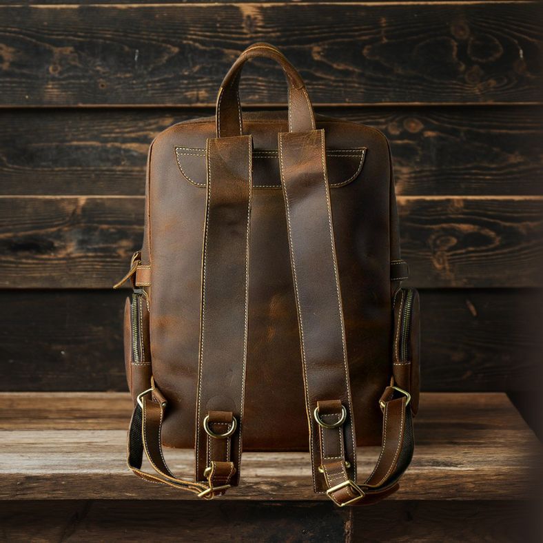 BASEL | Brauner Lederrucksack