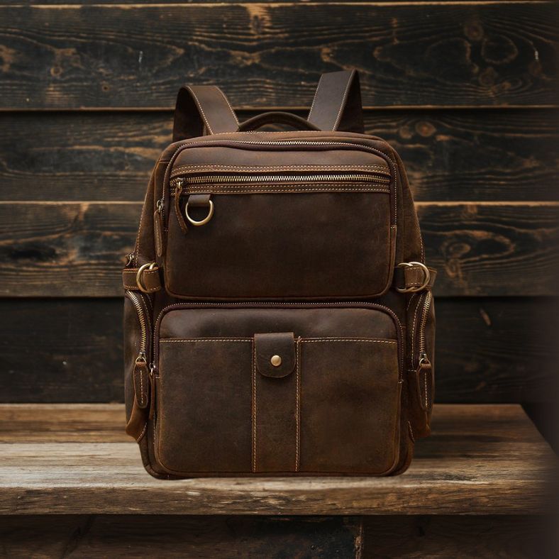 BASEL | Brauner Lederrucksack