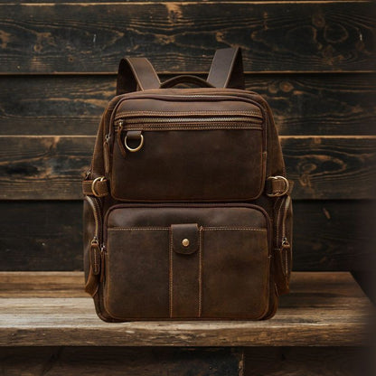 BASEL | Brauner Lederrucksack