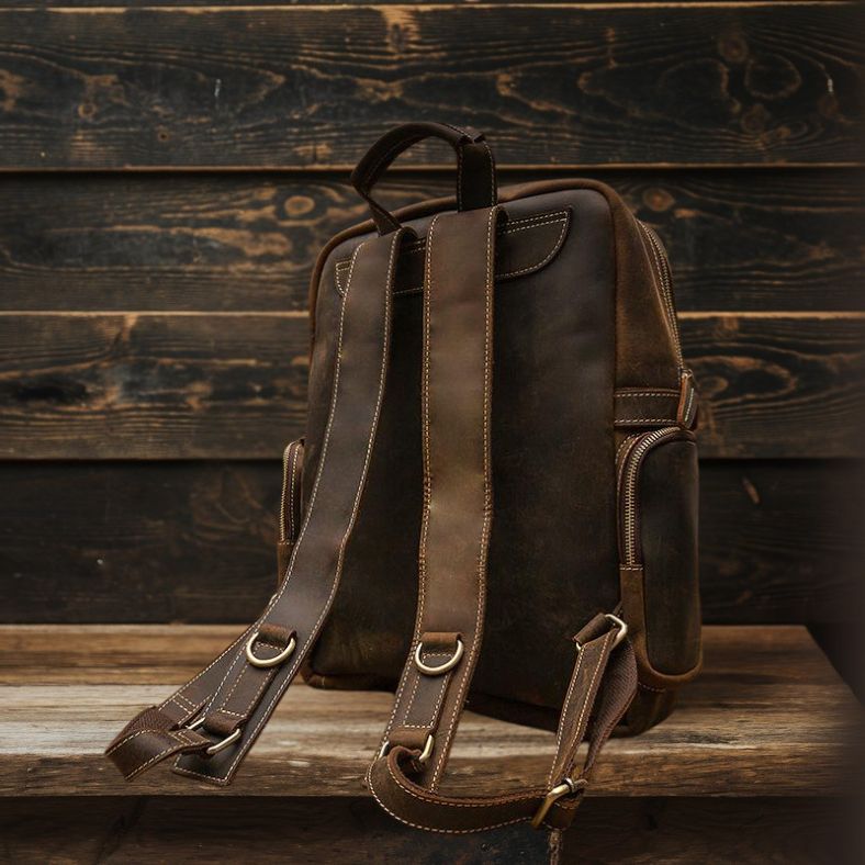 BASEL | Brauner Lederrucksack