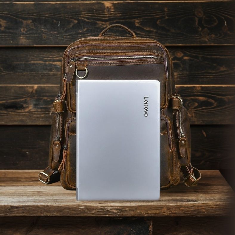 BASEL | Brauner Lederrucksack