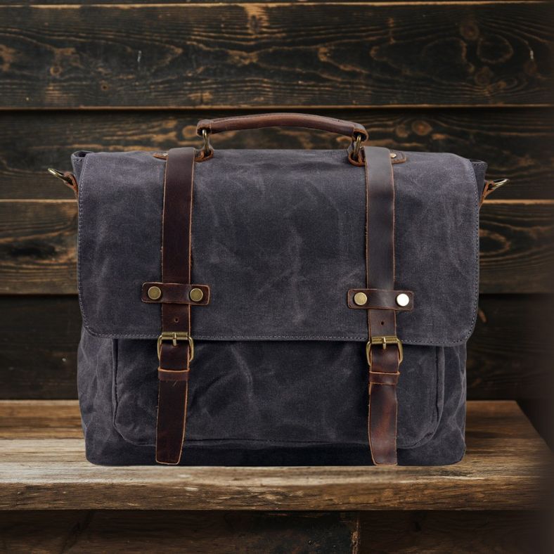 BRUGES | Messenger Bag aus Canvas und Leder