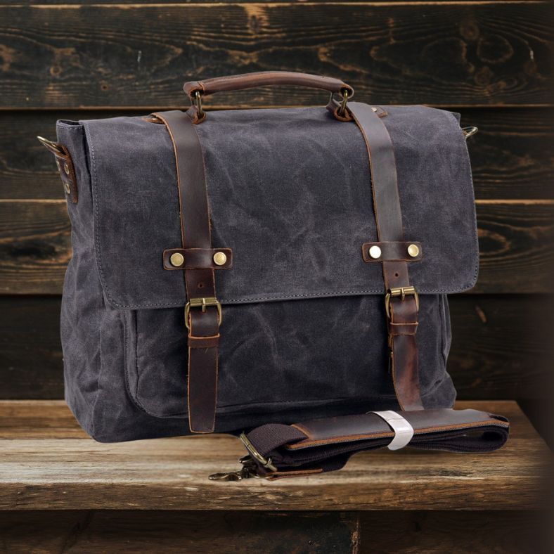 BRUGES | Messenger Bag aus Canvas und Leder