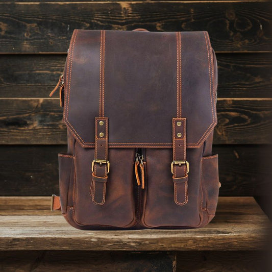 BIEFELD | Brauner Lederrucksack