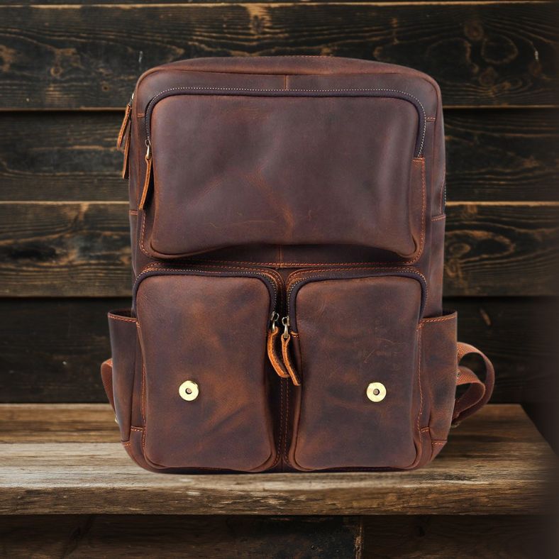 BIEFELD | Brauner Lederrucksack