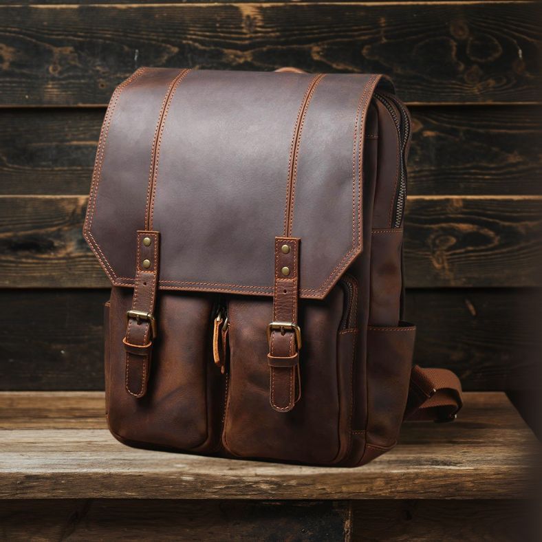 BIEFELD | Brauner Lederrucksack
