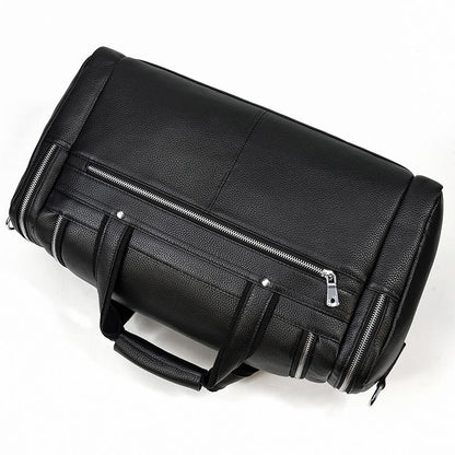 CHARLEROI | Schwarze Reisetasche aus Leder