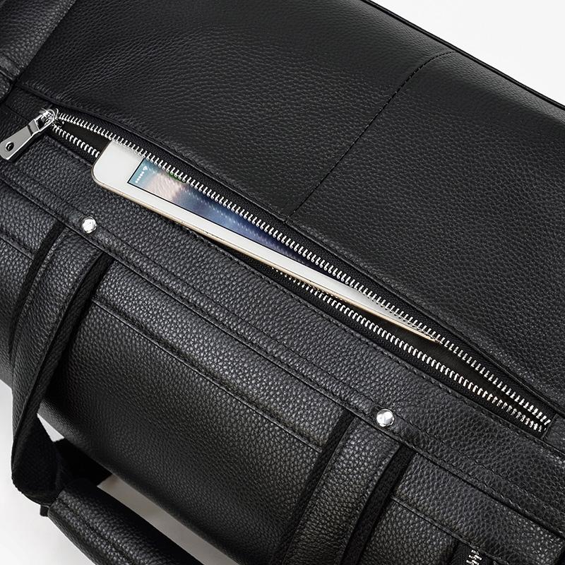 CHARLEROI | Schwarze Reisetasche aus Leder