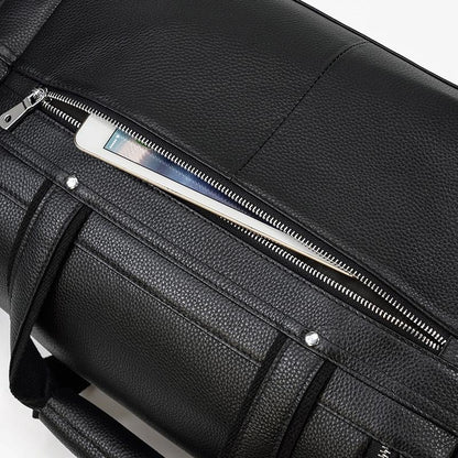 CHARLEROI | Schwarze Reisetasche aus Leder