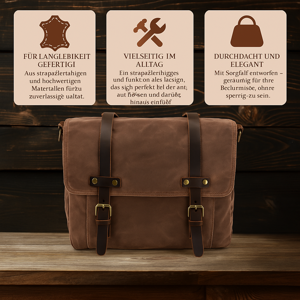 BRUGES | Messenger Bag aus Canvas und Leder