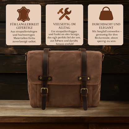 BRUGES | Messenger Bag aus Canvas und Leder