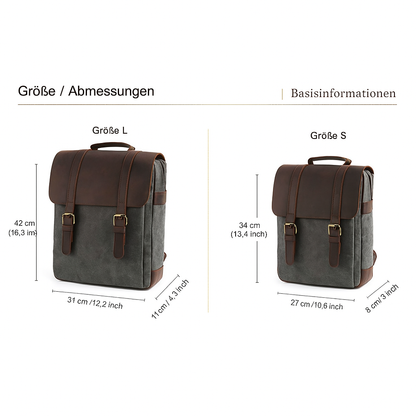 HARLAN | Schultasche aus Canvas und Leder