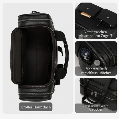 CHARLEROI | Schwarze Reisetasche aus Leder