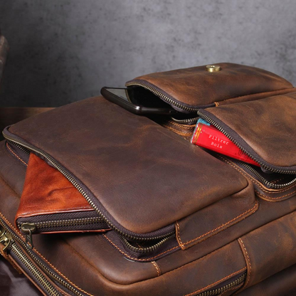 BIEFELD | Brauner Lederrucksack