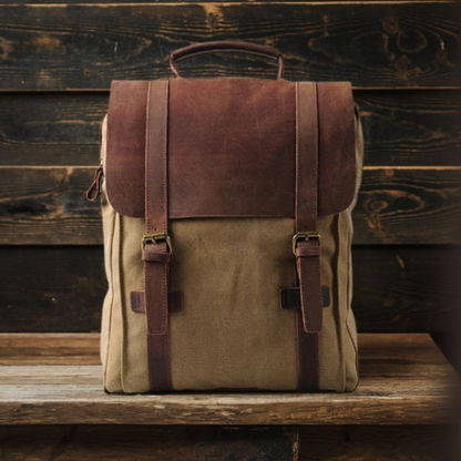 HARLAN | Schultasche aus Canvas und Leder