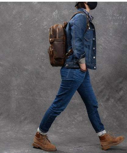 BASEL | Brauner Lederrucksack