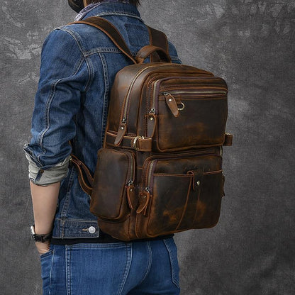 BASEL | Brauner Lederrucksack