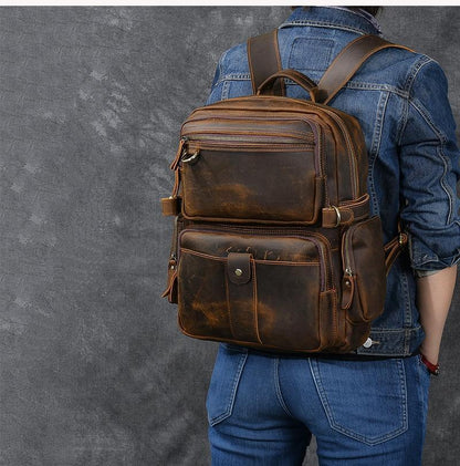 BASEL | Brauner Lederrucksack
