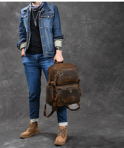 BASEL | Brauner Lederrucksack