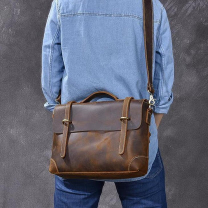 YPERN | Braune Lederhandtasche