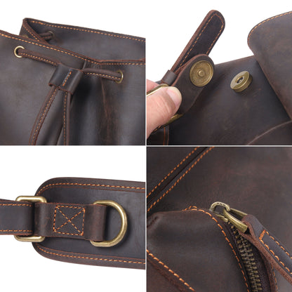 FLAM | Lederrucksack mit Kordelzug